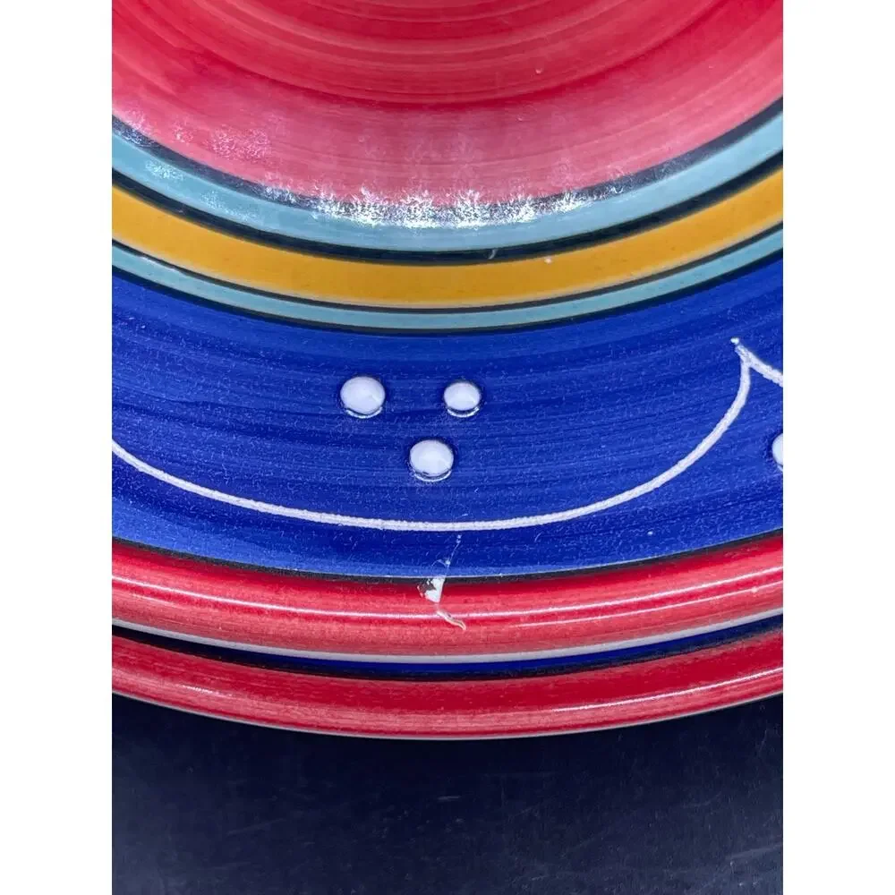 Pier 1 Earthenware San Marco Set of 2 Salad Plates 8” Italy *Small Paint Chip